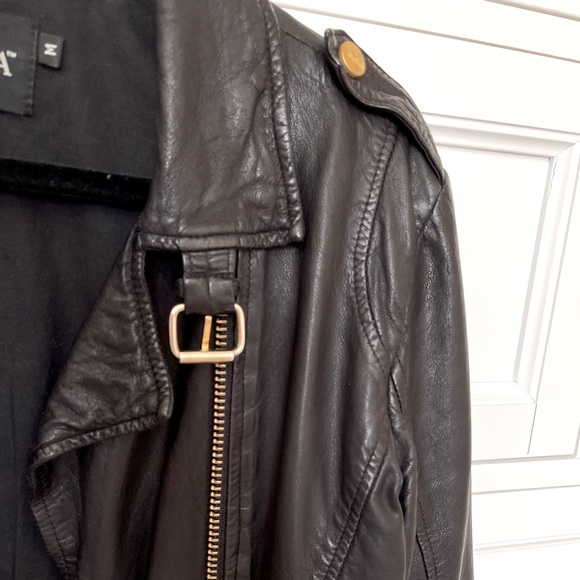 Doma Black Leather Moto Jacket (size M) - Picture 10 of 14